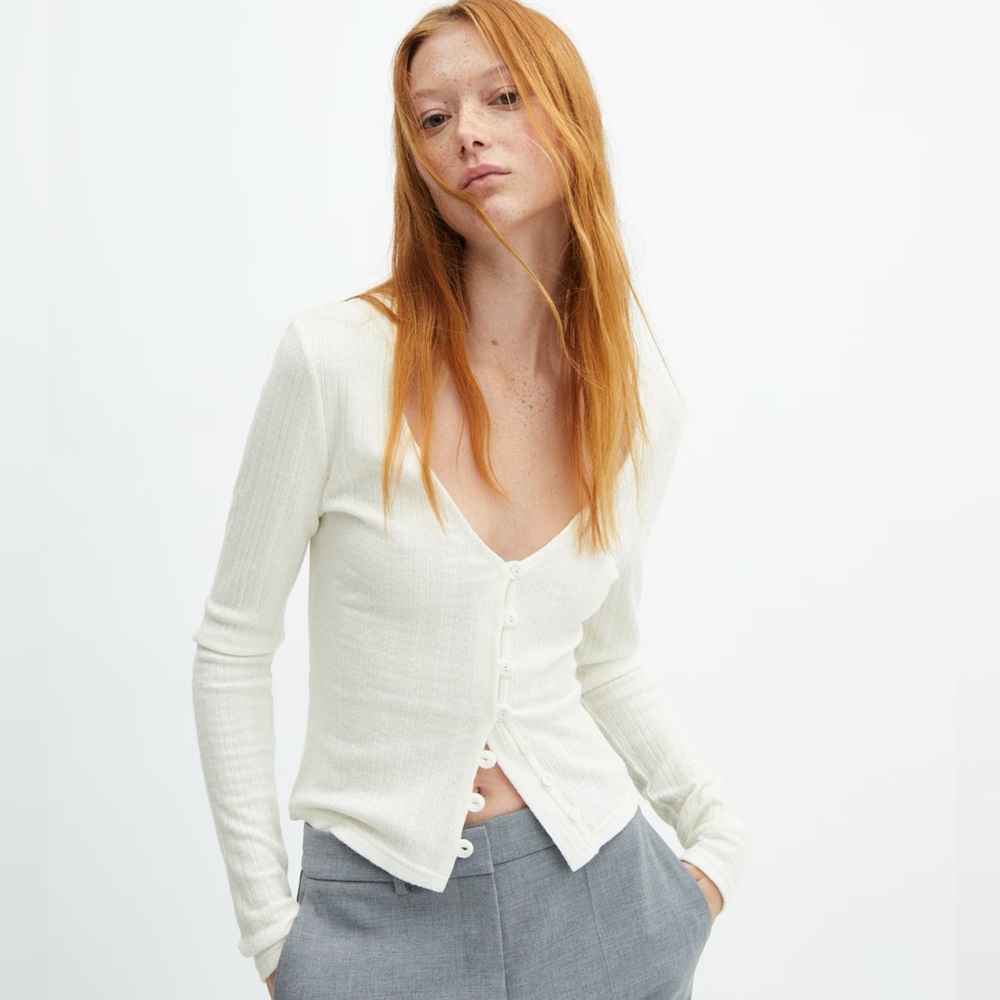 LIKE NEW Mango- Knit Button Top